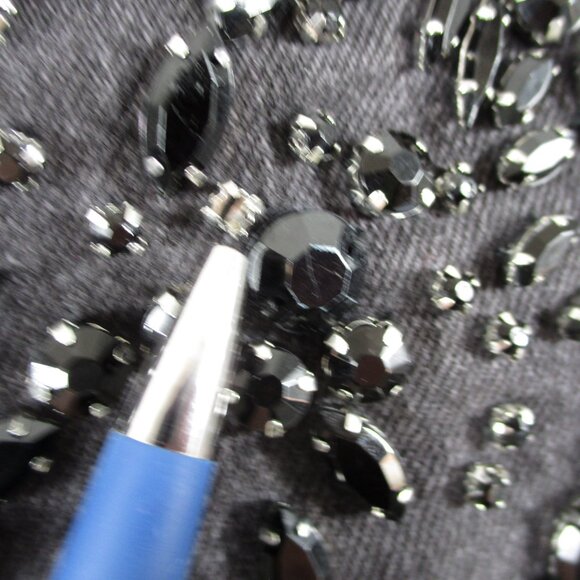 Free People Skirt Womens 0 Black Denim Beaded Gem Cut Off Short Mini Jean 28 - Picture 9 of 14